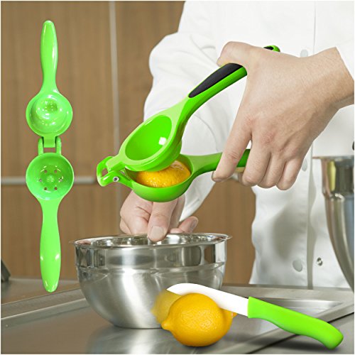 HomePOP Limetten und Zitronenpresse Gastro auch mit passendem Keramikmesser – Grün - 5