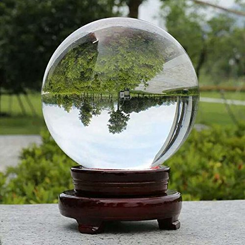 1 pezzo trasparente artificiale cristallo di quarzo sfera sfera trasparente con supporto in legno per la casa fotografia… - immagine 10