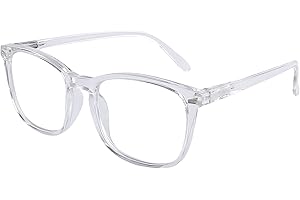 DOOViC Blaulichtfilter Lesebrille Eckig Rahmen Große Gläser Brille mit Sehstärke
