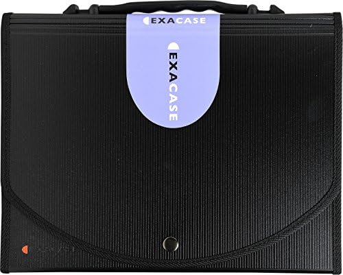 Exacompta - Ref 55934E - Exactive - Multipart Expanding Case with Handle - 330 x 260mm in Size Ideal for A4 Size Documents, 13 Tabbed Sections, Grey PP Dividers - Black