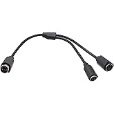 zdyCGTime PS 2 Splitter 6 Polig Mini Din Männlich an 2 x Weiblich Kabelbuchse Maus/Tastatur Y Splitterkabel PS/1 (M) an PS/2