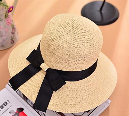 Fandear The Korean version of the new ocean Ms. straw hat summer bow tie hat sunscreen beach sun shaded coach along the CAP B