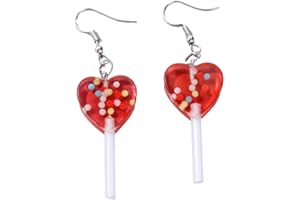 EXINOX Lecca Lecca Lecca Orecchini a Cuore | Divertente | Donna Ragazza |