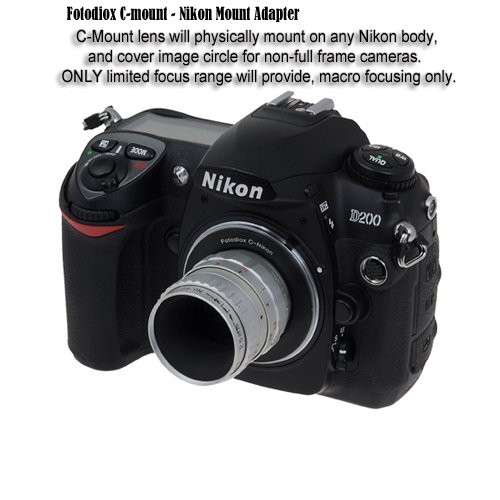 Fotodiox Adaptateur de monture d objectif pour Objectif C mount    Cam  ra Nikon comme D7200  D5000  D3000  D300S ET D90 DX