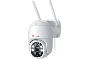 2.5K 4MP 2560×1440P Ctronics Cámara de Vigilancia WiFi 2.4/5GHz Exterior, Cámara de Seguridad para el Hogar con Visión Nocturna en Color, Detección Humana, Seguimiento Automático