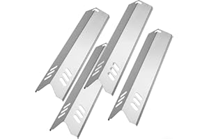 Eawfgtuw 4 Pack Stainless Steel Burner Cover, Universal Barbecue Heat Plate Burner Cover Bar Stainless Steel Spare Parts for BBQ Gas Grill