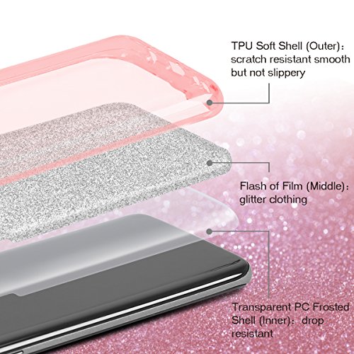Funda Samsung Galaxy S8 Plus  6 2 Pulgadas  XY-shell Carcasa Silicona  Ultra fina   Anti-choques  Elegante y Brillante Funda de Samsung Galaxy S8 Plus 2017 para Mujer Guapa Rosa 