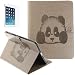 Produktbild Apple iPad 2/3/4 Neu Design Hülle mit Panzerglas,ISENPENK Original Flip Bookstyle samrt cover Wasserdicht Shockproof Anti Slip Protection Stoßfest Leather Case mit Standfunktion,3D Panda Muster Pattern Wallet Case mit Intern Karte Schlitz,Outdoor Stoßdämpfend Smart Case Sleep/Wake Funktion Luxus Wallet Tasche Schutzhülle Leathertasche für Apple iPad 2/3/4 9.7Zoll[grau]+Panzerglas/Schutzfoile/Scutzglas