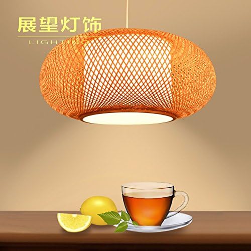 VanMe New European Chandeliers American Living Room Bedroom Balcony Woven Bamboo Chandelier,Diameter Of 60 High 25Cm