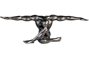 CASABLANCA MODERNES DESIGN Casablance wysokiej jakości dekoracyjna rzeźba figurka Cliffhanger 61 x 20 cm w kolorze antycznego srebra