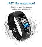 Intelligentes Armband Gesundheits- Und Fitnesserkennung Bluetooth 4.0 Eingebaute 32-GB-Festplatte 90-mAh-Batterie IP67-wasserdicht 0 96-Zoll-Farbdisplay, Blue