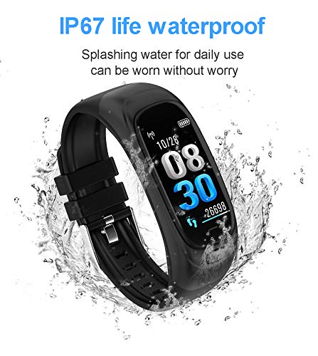 Intelligentes Armband Gesundheits- Und Fitnesserkennung Bluetooth 4.0 Eingebaute 32-GB-Festplatte 90-mAh-Batterie IP67-wasserdicht 0 96-Zoll-Farbdisplay, Blue