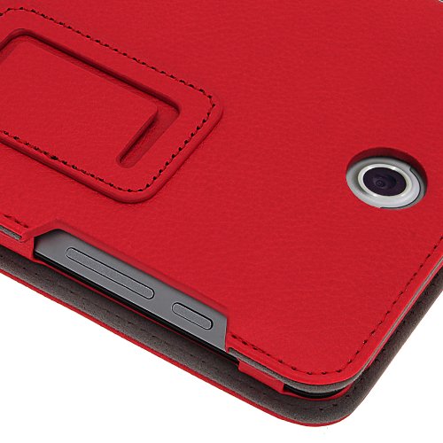 igadgitz Rot PU Ledertasche Hülle Folie Cover für Asus FonePad ME371MG 7″ Tablet mit Multi Winkelbetrachtung Stand + Stylus Schift Halter + Displayschutzfolie - 7