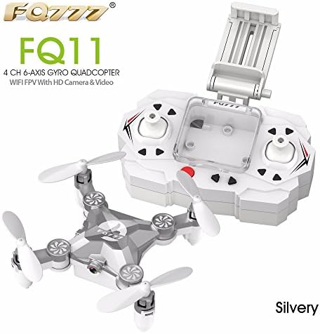 WIFI Drone FQ777 FQ11W 2.4G 4CH 6-Axis Gyro WIFI FPV Mini Pocket Drone Rotatable RC Quadcopter W/ 0.3MP Camera VS Cheerson CX-10 Silver
