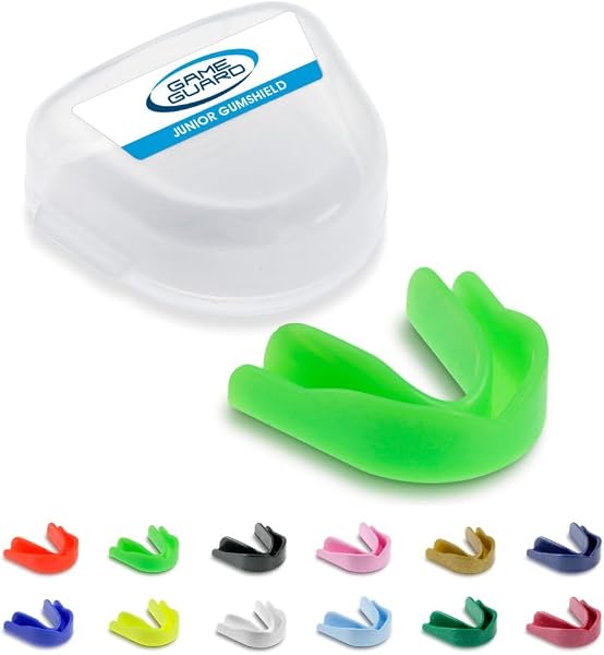 GAME GUARD - Protège-dents pour la boxe, le rugby, le hockey, le karaté, le taekwondo/protège dent pour enfant, junior de 8, 9, 10, 11, 12 ans. Approuvé CE - Protège leurs dents et leurs - 1
