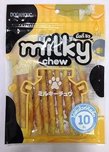 Rena Milky Chew Cheese and Chicken Sticks Style Dog Treat, 10 Pieces - Pack of 2