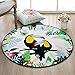 Produktbild Party Girls S Tropisches grünes Blatt Tier Teppich Matten Kinder Schlafzimmer Zimmer hängenden Korb runden Teppich Home Computer Stuhl Matten (Farbe: schwarz, Größe: 80 * 80cm) Bodenmatte