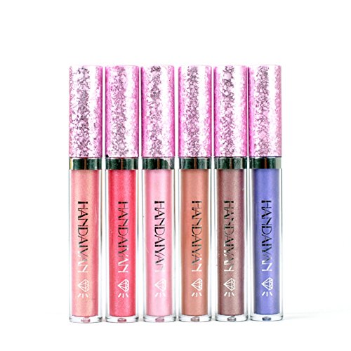 ROMANTIC BEAR 6 Farben Metallic Schimmer Liquid Lippenstift Langlebig Matt Wasserdicht Feuchtigkeitsspendende Lipgloss - 2