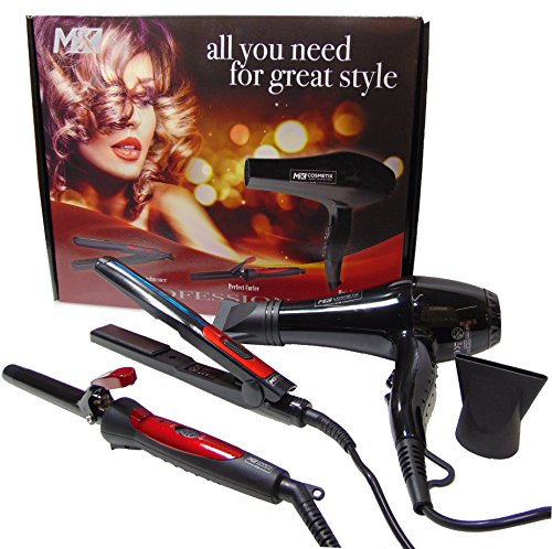 Hair-styling Professional Set, Professional Hair Dryer, Professional Ceramic Hair Straightener, and Professional Hair Curler All you need for great style