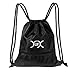 Produktbild yxwin Kordelzug Tasche wasserdicht Sport Turnbeutel Schule PE Tasche Rucksack mit Taschen mit Reißverschluss für Erwachsene & Kinder Schwimmen Schuhe Basketball