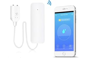 RISF Détecteur de Fuite deau, capteur dalarme deau WiFi, Tuya APP Surveillance à Distance du débordement et de la Pleine Eau, idéal pour Le sous-Sol de sécurité à Domicile, laveuse, Cave de Bain