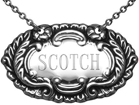 Scotch Liquor Decanter Label / Tag - Sterling Silver by Silver Mine Gifts
