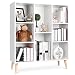 Produktbild Homfa Bücherregal Standregal Raumteiler Wandregal Bücherschrank Büroregal Kinderregal Holzregal Dekoregal Vitrine Vitrinenschrank Schrank im skandinavischen Stil Regal Weiß 80*29.5*93CM