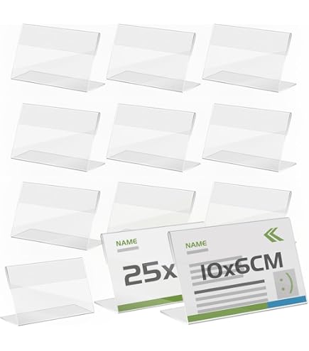 Pack De 12 Présentoirs A6 En Acrylique Transparent - Double Face, Support En T - Pour Comptoir, Restaurant, Bureau
