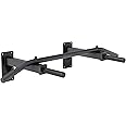 GORILLA SPORTS® Barra per Trazioni – per Parete, a Muro, Antiscivolo, con/senza Banda Resistenza, Max 350kg, Acciaio, Nero/Bi