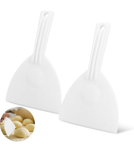 Asdirne Dough Scraper Set - 2Pcs Stainless Steel With Wooden Handle, 15CM Square & Scalloped Cutters