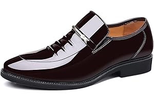 EDITCOZY Mens Dress Slip On Loafer Shoes Driving Leather Lined Oxfords Wedding Guest Moccasin Formal Business Work Shoes