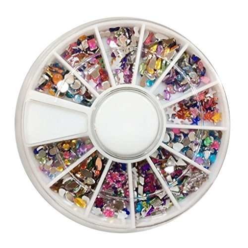 Aiming Arte del Clavo 3D Puntas Negras Gemas de Cristal Brillantes de Kit de Bricolaje decoración del Clavo con la Caja