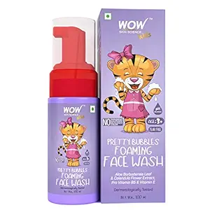 WOW Skin Science Pretty Bubbles Foaming Face Wash with Aloe Barbadensis Leaf & Calendula Flower Extract - Tear Free - No Parabens, Sulphates, Silicones & Color - 100mL