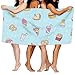 Produktbild Swim Towels Beach Blanket Ice Cream and Fast Food Sky Blue Bath Towels Travel Towels