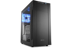 Sharkoon s25-w - Caja de Ordenador, pc Gaming, semitorre ATX, Negro.