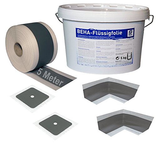 Preisvergleich Produktbild BEHA Dichtset 2, Dichtband, Flüssigfolie, Innenecken, Wandmanschetten, Abdichtung unter Fliesen und Platten in Feuchträumen