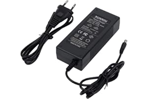 XUNNIU Chargeur Trotinette Electrique 42V 2A, Chargeur Vélo Electrique, Chargeur de Batterie 36v Adaptateur Secteur Alimentation pour Trottinette Chargeur Universelle (DC 5,5 mm)