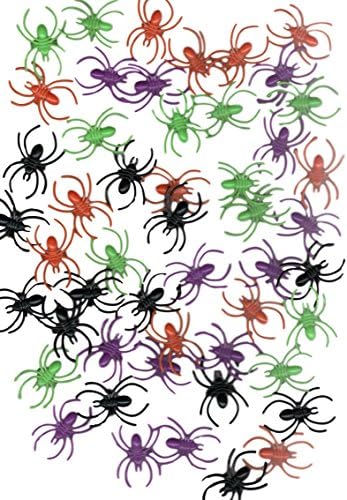 50x Spider Rings Halloween Party Favours- Neon