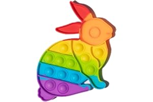 Ranzah Rabbit Fidget Toy |Push Pop Bubble Sensory Poppet Toys For Kids And Adults| Rainbow Popper Pop Up Toys For Fun|Autism Special Needs Silicone Stress Reliever Fidget Toys (Rabbit)