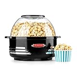 OneConcept Klarstein Couchpotato - Machine à Pop Corn Style rétro Vintage pour soirées Home Cinema (capacité 5,2L, Couvercle Double Emploi : Couvercle et récipient, Temps de Chauffe Court) - Noir