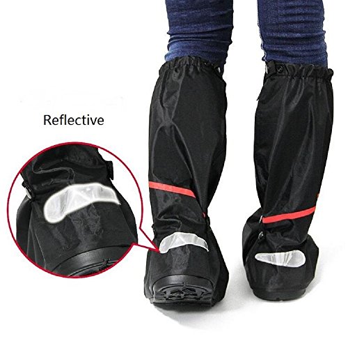 Regenüberschuhe Wasserdicht Schuh (1Paar), Aissy Unisex Wasserdicht Überschuhe, rutschfester Schuhüberzieher, Optimal vor Regen, Schnee und Matsch geschützt,Vier Größe in der Wahl, Schwarz - 3