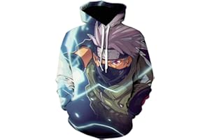 IFIKK Sweat à Capuche Garçon 3D Anime Pull Sweats à Capuche Japonais Anime Cosplay Vetement Enfants Hoodie Uzumaki Uchiha Sasuke Sweat à Manches Longues Vetement