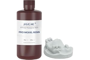 JAMG HE Resina per stampante 3D Dental Pro Model Resin Dental Prothetic Model Resin for Crown and Bridge Model, Ortodontic Model, Implant Model etc (Water Washable, Light Grey)
