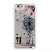 Produktbild KSHOP Handytasche Hülle für iPhone 6 / iphone 6S 4.7" mit Flüssigkeit - Hartschale Backcover Case Schutzhülle Cover Wasser mit Schneekugel Sterne glitzernd Bling Bling Transparent mit Muster Animation - Liebhaber Löwenzahn