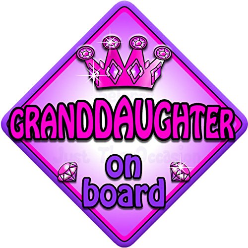 Non personalised TROPHY GRANDDAUGHTER novelty baby on board car window sign.