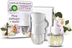 AIRWICK Air Wick Plug in Diffuser Kit, Cosy Cottage Frosted Roses & Snowberry, 1 Device & 1 Refill (19ml), Long Lasting Fragrance, Lasts up to 100 Days, Plug in Air freshener