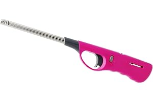 Alsaqer Refillable Kitchen Gas Lighter – Long Nozzle Flame Lighter for Gas Stove, BBQ, Candle, Grill & Fireplace – Safe Ignition with Lock Switch – Ergonomic Grip – (Butane Gas Not Included)