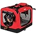 Produktbild Leopet Faltbare Hundetransportbox Inklusive Polster Transportbox für Haustiere Hundebox Autobox für Hunde, Katzen und Kleintiere Farbe Rot, Größe S