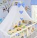 LUXURY 10Pcs BABY BEDDING SET COT PILLOW DUVET COVER BUMPER CANOPY to Fit Cot Size 120x60cm 100% COTTON (Jungle)