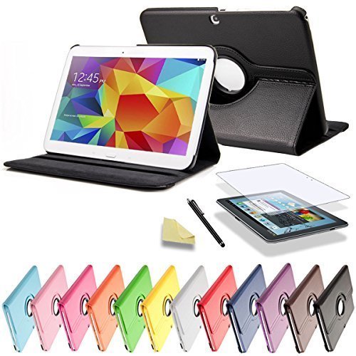 SVS 3in1 SET 360° Tab4 10.1 Schutzhülle + Folie + Pen Samsung Galaxy Tab 4 SM-T530 / T531 / T535 Tasche Etui (Schwarz)
